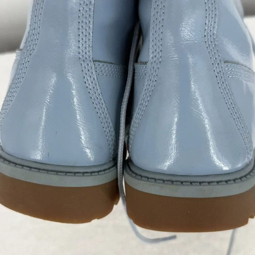 Timberland Pastel Patent Leather Blue 6inch Boots Girls Size 7